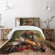 Fall Vegetables Leaves Bedspread Set