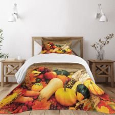 Food Scattered on Table Bedspread Set