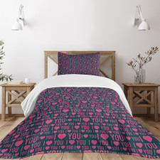 Romance Pattern Heart Bedspread Set