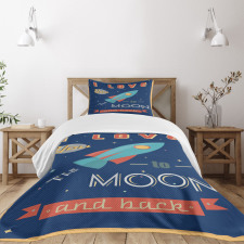Spaceship Galaxy Bedspread Set