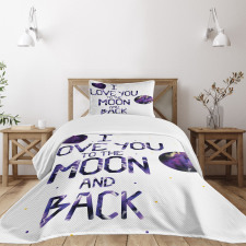 Universe Moon Heart Bedspread Set