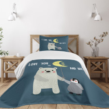 Teddy Bear Penguin Bedspread Set