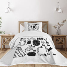 Modern Graphic Love Bedspread Set