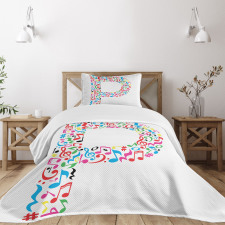 Music Notes Uppercase Bedspread Set