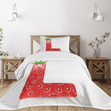 Ripe Strawberry Letter Bedspread Set
