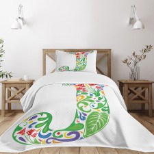 Initials Tropic Flower Bedspread Set