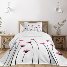 Pink Daisy Blossoms Bedspread Set