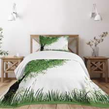 Tree Grass Summer Bedspread Set
