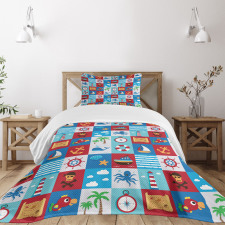 Cartoon Nautical Bedspread Set