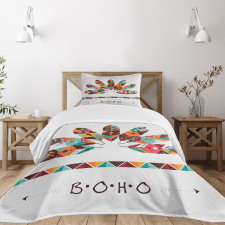 Pastel Colored Plumes Bedspread Set