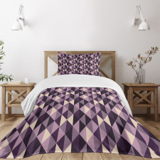 Abstract Style Triangles Bedspread Set