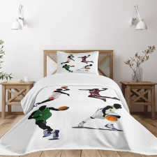 Basketball Players Sport Bedspread Set