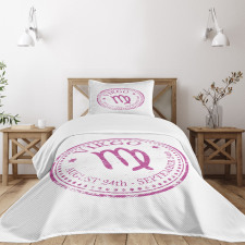 Pink Colored Horoscope Bedspread Set