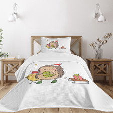 Cartoon Bird and Tree Bedspread Set