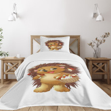 Mushroom Eating Food Bedspread Set