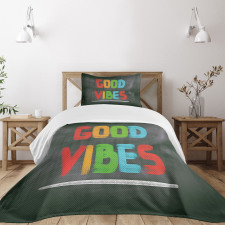 Blackboard Colorful Bedspread Set