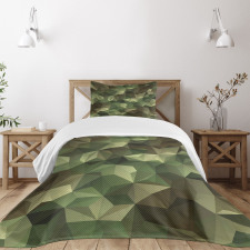 Geometric Fractal Camo Bedspread Set