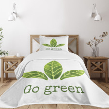 Eco Concept Green Leaves Bedspread Set