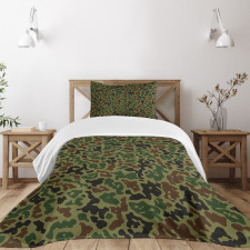 Green Forest Motif Bedspread Set