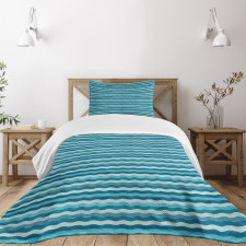 Ocean Waves Aquatic Bedspread Set