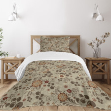 Swirls Curves and Dots Bedspread Set