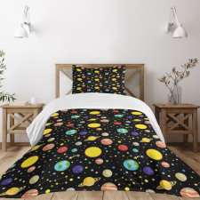 Sun Earth Constellations Bedspread Set
