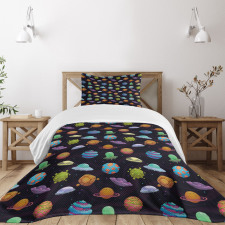 UFOs and Abstract Planet Bedspread Set