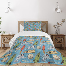 Astronauts with Rockets Bedspread Set