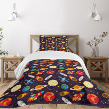 Universe Theme Earth Bedspread Set
