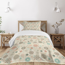 Retro Xmas Snowflakes Bedspread Set