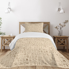 Dated Hieroglyphics Bedspread Set