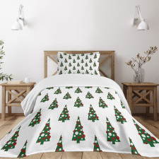 Xmas Tree Pattern Bedspread Set