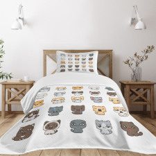 Cartoon Felines Bedspread Set