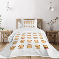 Different Emotions Bread Bedspread Set