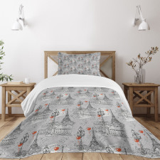 River Seine and Doves Bedspread Set