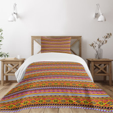 Folk Vintage Geometric Bedspread Set