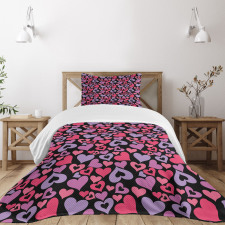 Pinkish Hearts Valentines Bedspread Set