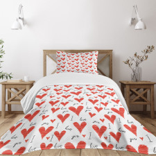 Hand Writing Valentines Bedspread Set