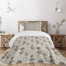 Continents Pattern Bedspread Set