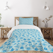 Nautical Seagull Knot Bedspread Set