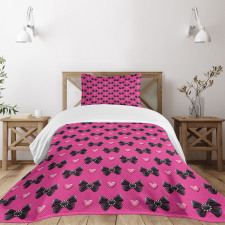 Bow Ties with Hearts Bedspread Set