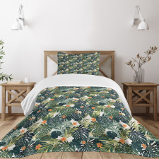 Hawaiian Tropical Flora Bedspread Set