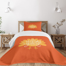 Poultry Silhouette Fall Bedspread Set