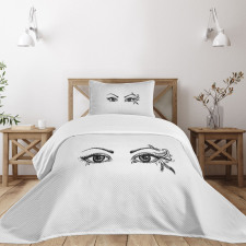 Feather Butterfly Woman Bedspread Set