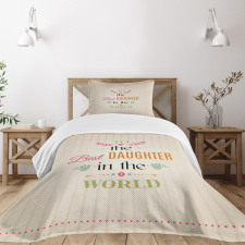 Love Themed Words Bedspread Set