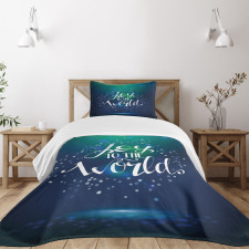 Calligraphy Joy to World Bedspread Set