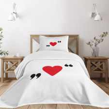 Red Simple Heart Bedspread Set