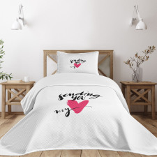 Sending You My Heart Words Bedspread Set