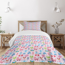 Teddy Bear and Bunny Bedspread Set