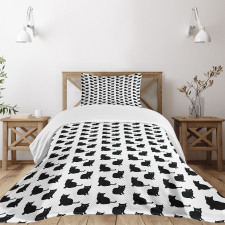 Playful Black Kittens Bedspread Set